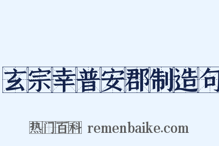 玄宗幸普安郡制造句是什么意思的图片